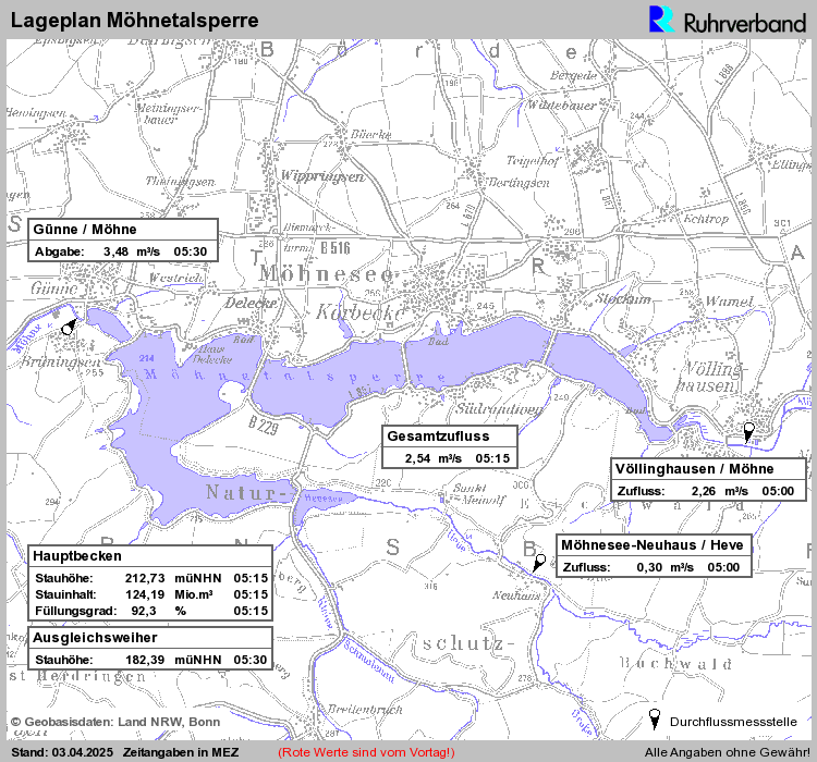 Systembild: Lageplan Möhnetalsperre