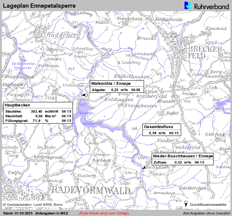 Systembild: Lageplan Ennetalsperre