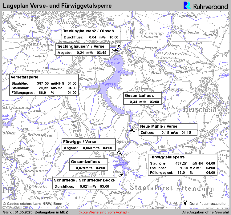 Systembild: Lageplan Versetalsperre